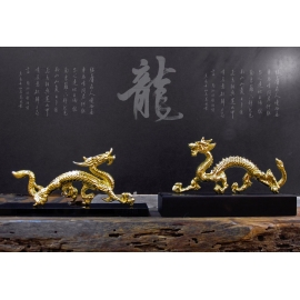 金雙龍戲珠 雕塑擺飾 (y14857 銅雕系列 銅雕動物)